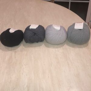 Bundle of 4 Black and Gray Yarn